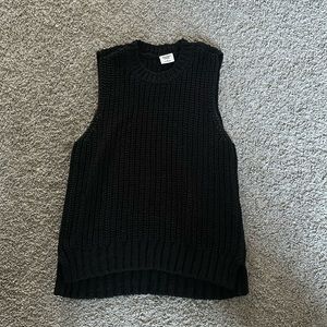 Black knit sleeveless sweater